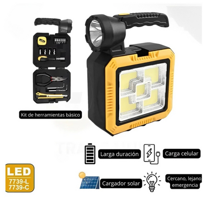 Linterna Carga Solar Kit Herramientas