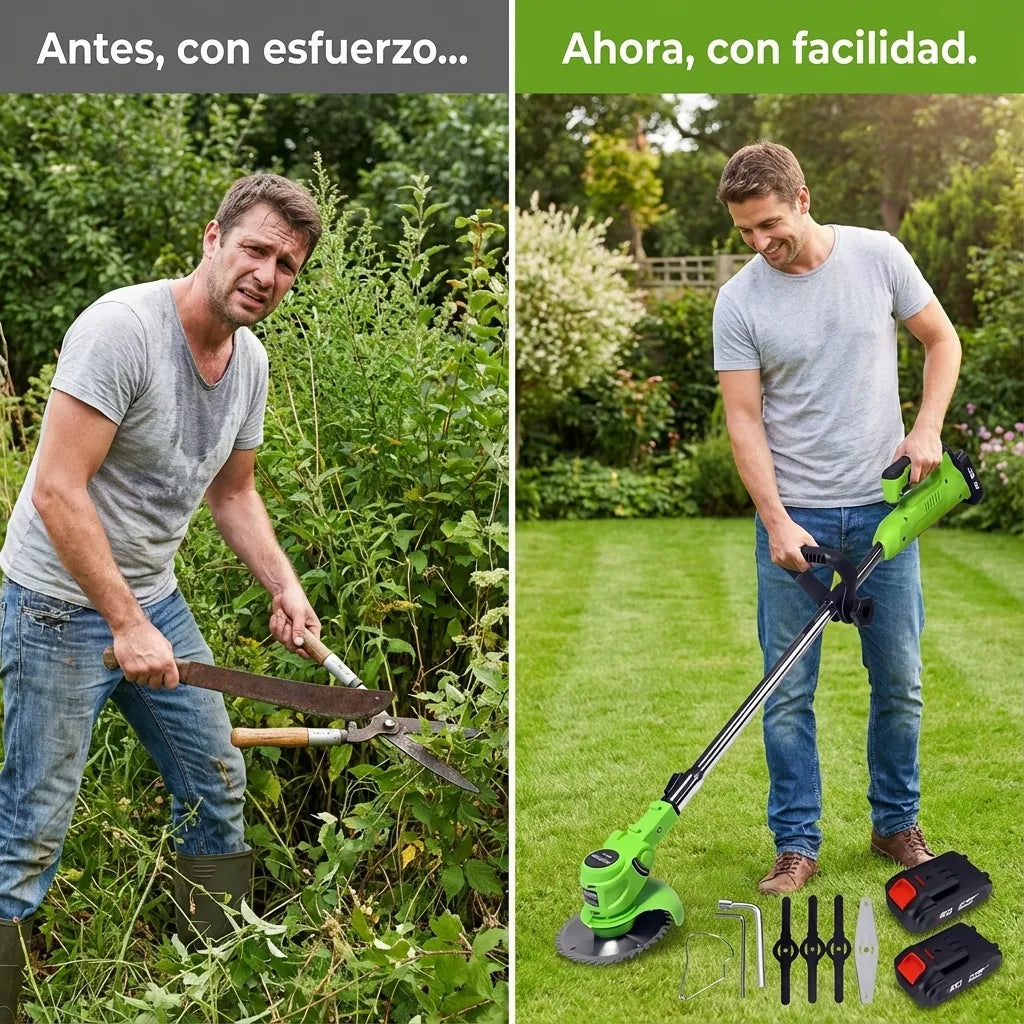 CORTADORA DE CESPED DOS BATERIAS DE 48V